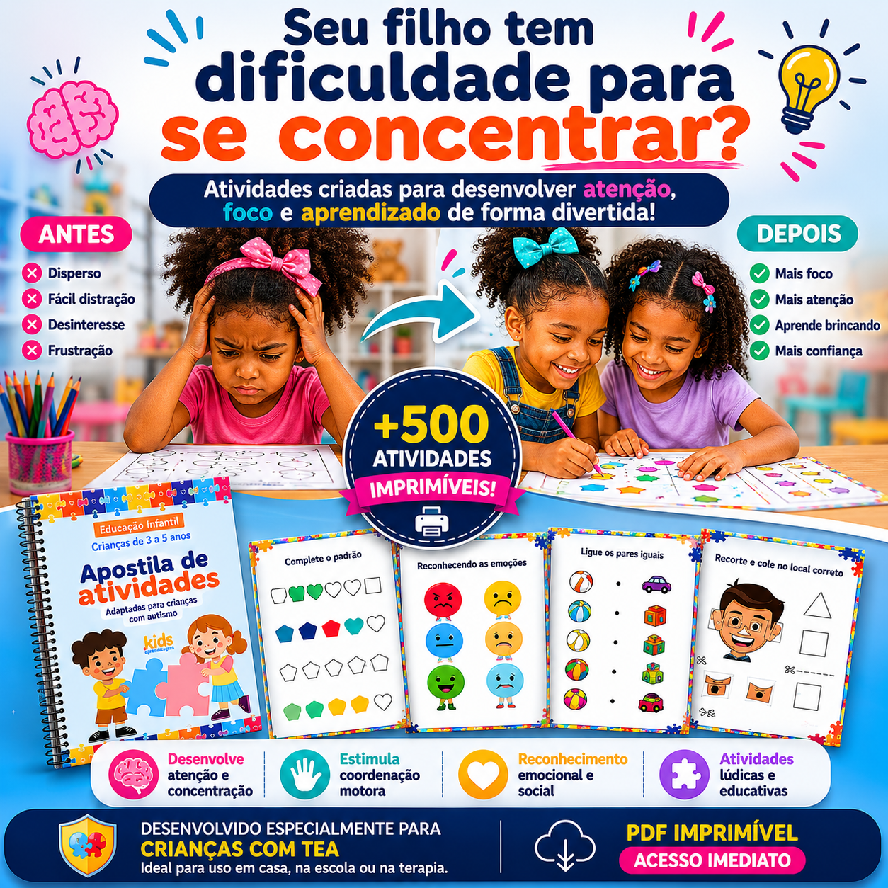 Atividades para estimular concentração e aprendizado
